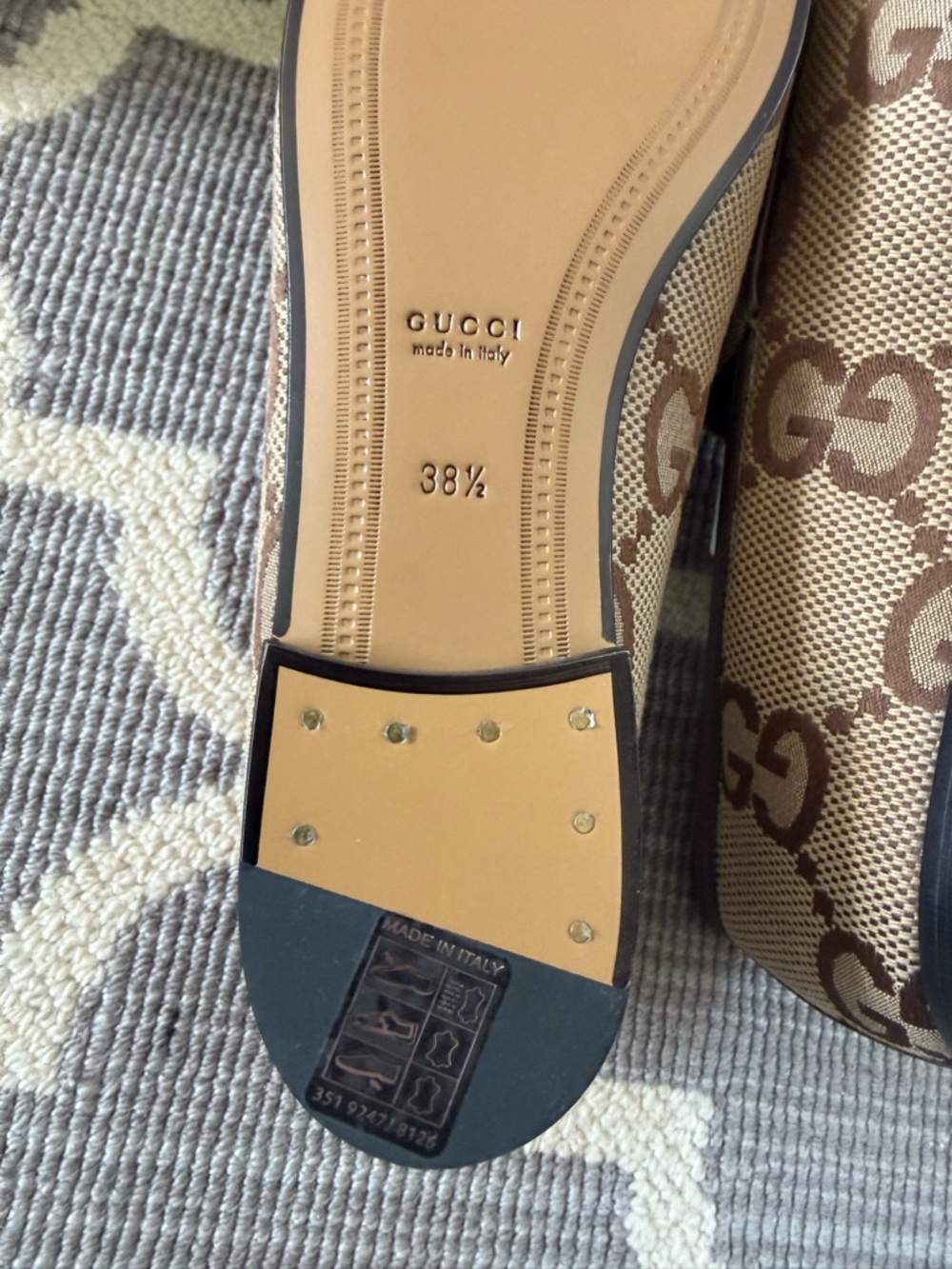 Gucci Jordaan GG Canvas Horsebit Loafers - Picture 3 of 8